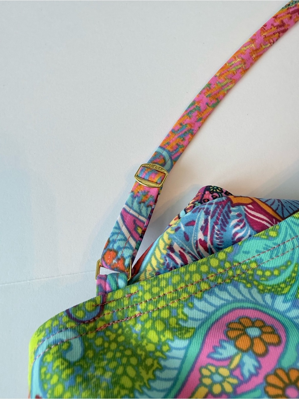 Bleu Rod Beattie Size 4 Multicolor Paisley Strappy One Piece Swimsuit - Picture 7 of 8